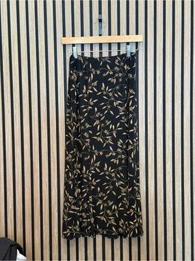 Black Floral Midi Skirt